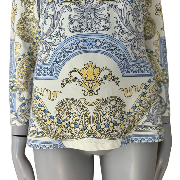 J. MCLAUGHLIN Catalina Cloth Signature Tee Art To Wear Medallion 3/4 Sleeve - Picture 7 of 16